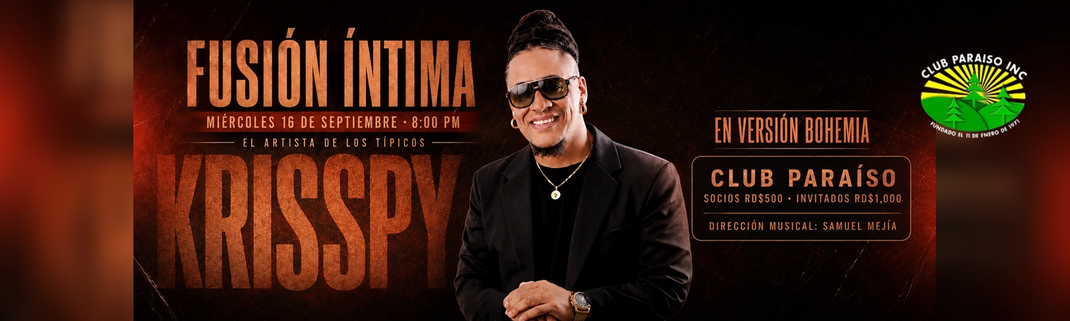 KRISSPY: EL FLOW SE VISTE DE BOHEMIA EN FUSIÓN INTIMA | 8:00 PM - 12:00 AM | Miércoles 16 Septiembre 2026