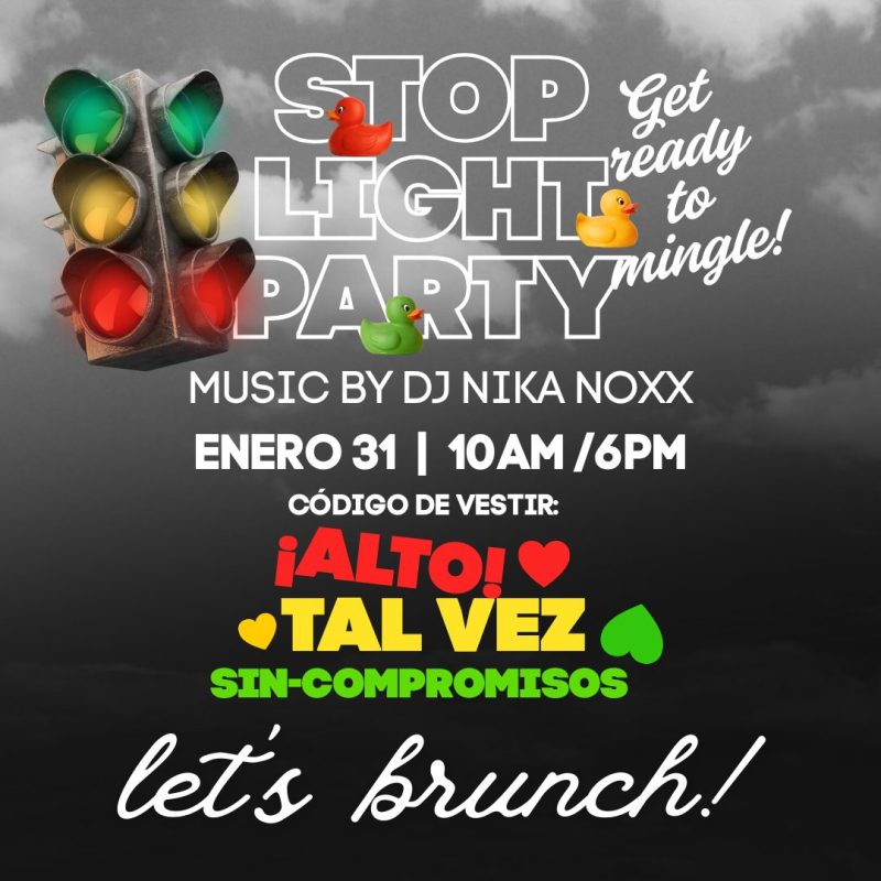 brunch 31 de enero, vestimenta rojo en amor, amarillo tal vez y verde soltero.