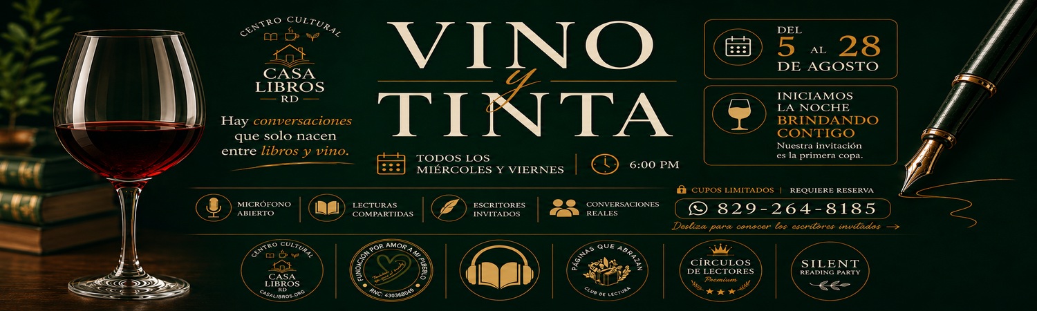 Vino & Tinta | 6:00 PM - 8:00 PM | Miércoles 26 Agosto 2026