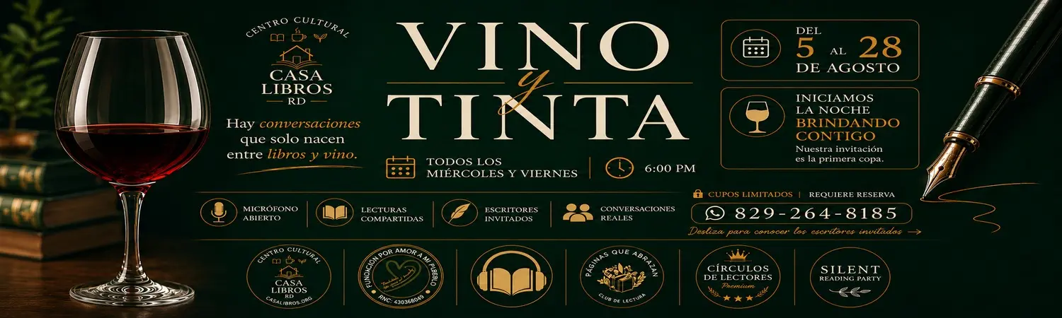 Vino & Tinta | 6:00 PM - 8:00 PM | Viernes 28 Agosto 2026